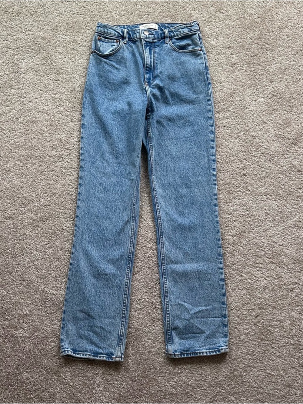 Abercrombie & Fitch The 90s Straight Ultra High Rise Jeans Blue Distressed 27/4R